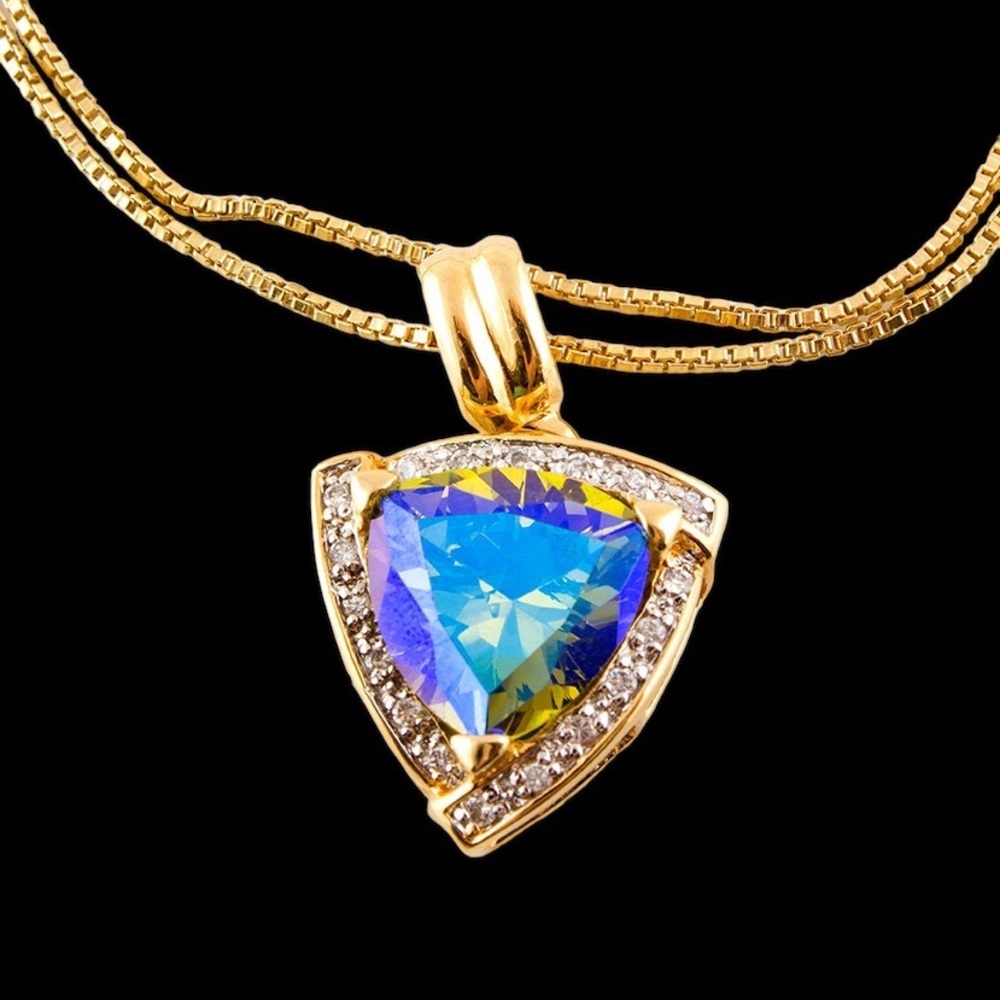 14kt Gold Over Solid Silver Certified Gemstoneand… - image 2